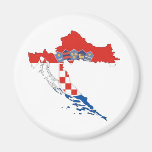 land kroatië - vlag plattegrond silhouet magneet