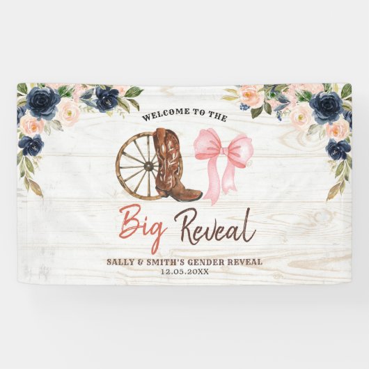 Land laarzen of strikken Geslacht onthullen grote  Spandoek (Horizontaal)