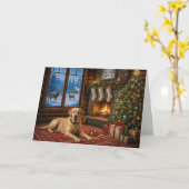 Land Labrador Retriever Kerstkaart Kaart (Gele Bloem)