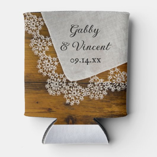 Land Lace Barn Wedding Favor Blikjeskoeler (Voorkant)