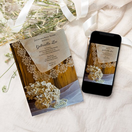 Land Lace en Flowers Barn Vrijgezellenfeest Kaart