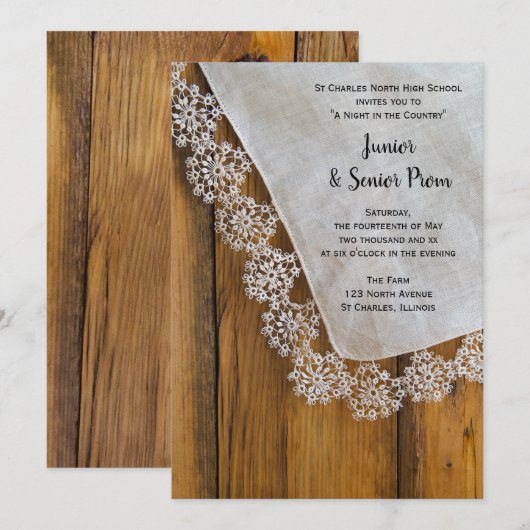 Land Lace Junior/Senior Prom Kaart (Voorkant / Achterkant)