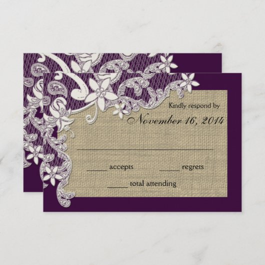  Land Lace Ontwerp Response Kaart (Voorkant / Achterkant)