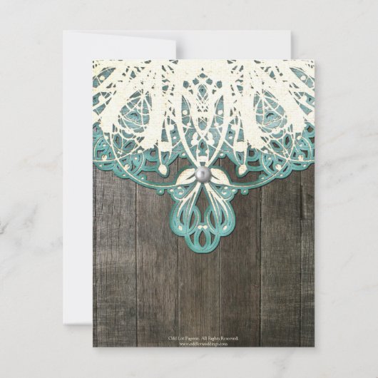 Land Lace Wood Rustisch Baby shower Uitnodigen Kaart (Achterkant)
