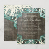Land Lace Wood Rustisch Baby shower Uitnodigen Kaart (Voorkant / Achterkant)