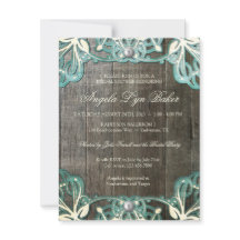 Land Lace Wood Rustisch Vrijgezellenfeest Uitnodig