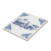  Land Laden Hay Delft Blauw & Wit Tegeltje (Zijkant)