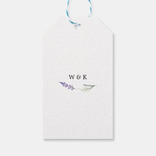 Land Lavendel Bruiloft Cadeaulabel (Achterkant)