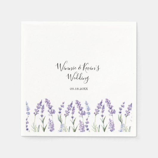 Land Lavendel Bruiloft Servet (Voorkant)