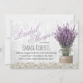 Land Lavender Floral Mason Jar Vrijgezellenfeest Kaart (Voorkant)