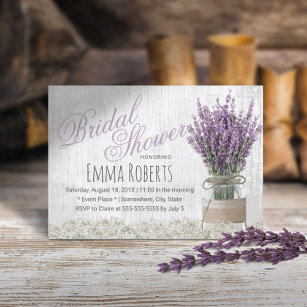 Land Lavender Floral Mason Jar Vrijgezellenfeest Kaart
