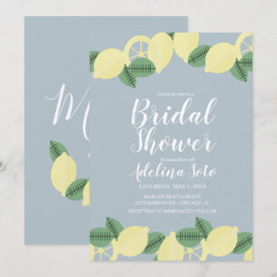 Land Lemon Boho Blush Blue Vrijgezellenfeest Kaart