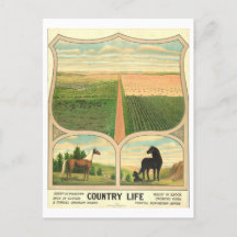 Land Life Farming  Lithograaf Briefkaart