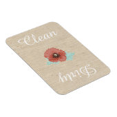 Land Linen Red Peonies Dishwasmachine Magnet Magneet (Rechterzijde)