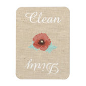 Land Linen Red Peonies Dishwasmachine Magnet Magneet (Verticaal)