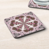 Land Mandala Roze Aarde : Set van Zes Onderzetter (Linkerzijde)