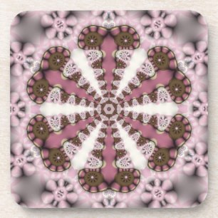 Land Mandala Roze Aarde : Set van Zes Onderzetter