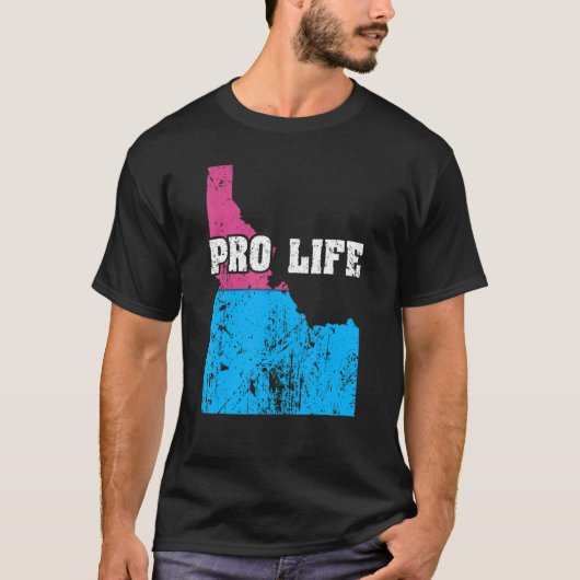 Land Map Us State Idaho Abortion Flag Choose Pro L T-shirt (Voorkant)