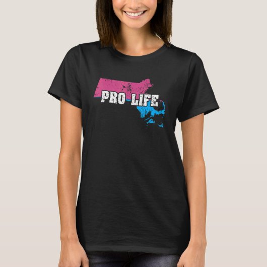 Land Map Us State Love Massachusetts Abortus Flag T-shirt (Voorkant)