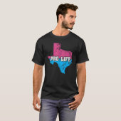 Land Map Us State Texas Abortion Flag Pro Life T-shirt (Voorkant volledig)