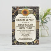 Land Mason Jar Camo Verlovingsfeest Uitnodigingen (Staand voorkant)