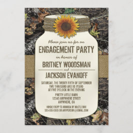 Land Mason Jar Camo Verlovingsfeest Uitnodigingen