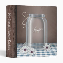 Land Mason Jar Daisy Blue Gingham Recipe Multomap