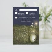 Land Mason Jar + Firefly Wedding RSVP-kaarten RSVP Kaartje (Staand voorkant)