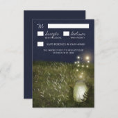 Land Mason Jar + Firefly Wedding RSVP-kaarten RSVP Kaartje (Voorkant / Achterkant)