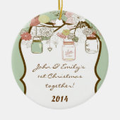 Land Mason Jar Gepersonaliseerde naam Ornament (Voorkant)