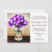 Land Mason Jar Hydrangea Wedding Invitation Kaart (Voorkant)