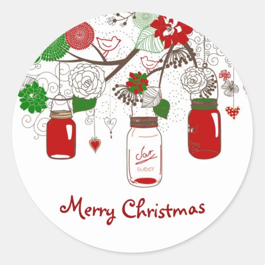 Land Mason Jar Kerst sticker (Voorkant)