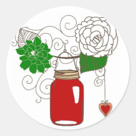 Land Mason Jar Kerst sticker