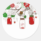 Land Mason Jar Kerst stickers (Voorkant)