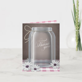 Land Mason Jar Madelief Roze Bedankt kaarten