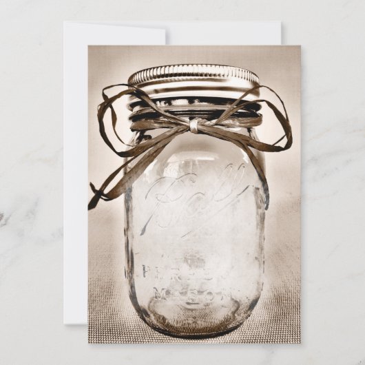 Land Mason Jar Rustic Invitation Blank Sjabloon Kaart (Voorkant)