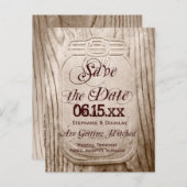 Land Mason Jar Rustic Save the Date Briefkaarten (Voorkant / Achterkant)