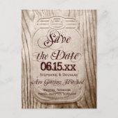Land Mason Jar Rustic Save the Date Briefkaarten (Voorkant)