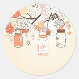 Land Mason Jar Sticker Oranje