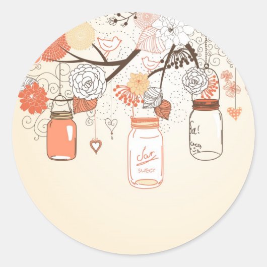 Land Mason Jar Sticker Oranje (Voorkant)