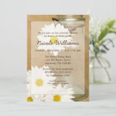 Land Mason Jar White Daisies Vrijgezellenfeest Kaart (Staand voorkant)