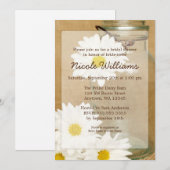 Land Mason Jar White Daisies Vrijgezellenfeest Kaart (Voorkant / Achterkant)