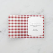 Land Mason Pot Daisy Rode Gingham Bedankt kaart (Binnen)