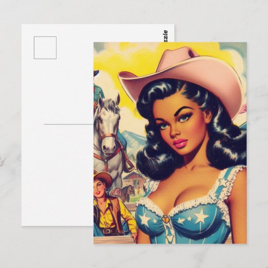  land meisje illustratie briefkaart (Voorkant / Achterkant)