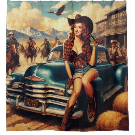  land meisje illustratie douchegordijn (Voorkant)