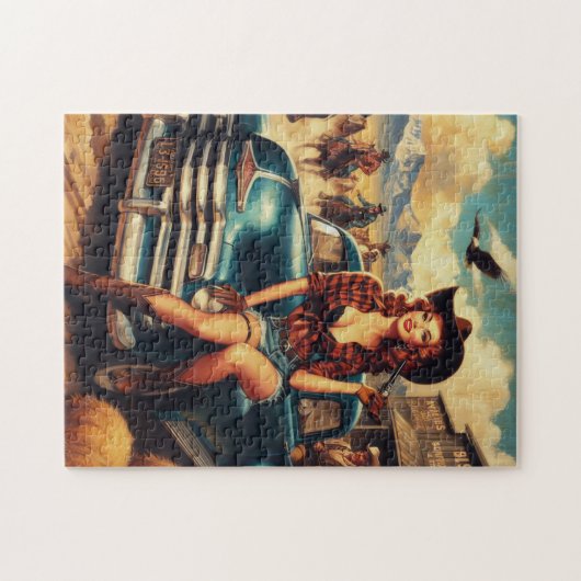  land meisje illustratie legpuzzel (Horizontaal)