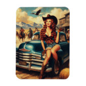  land meisje illustratie magneet (Verticaal)