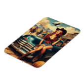  land meisje illustratie magneet (Linkerzijde)