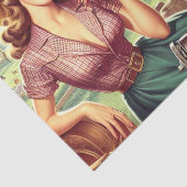 land meisje illustratie tissuepapier (Detail)