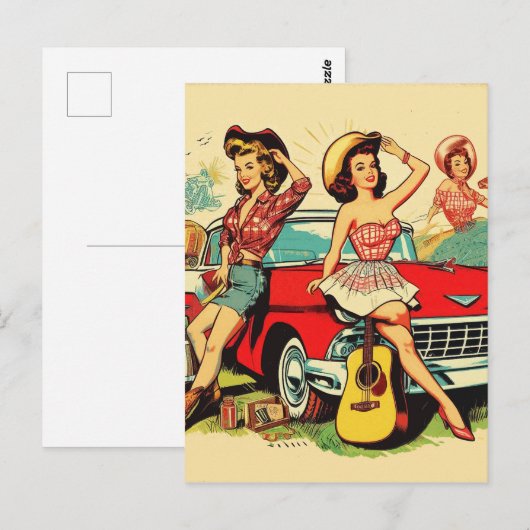 land meisjes briefkaart (Voorkant / Achterkant)